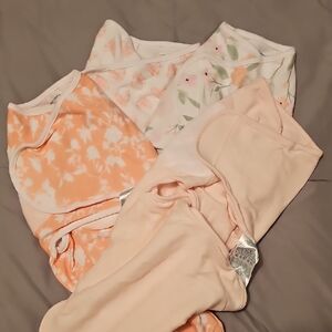 aden + anais Baby Swaddles in Peach and Floral Patterns